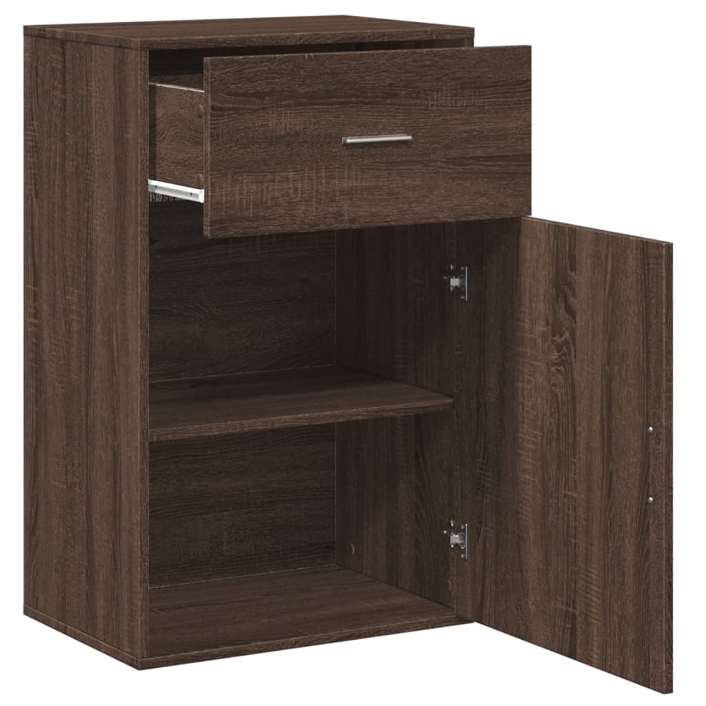 opbevaringsskab 56,5x39x90 cm konstrueret træ brun egetræsfarve