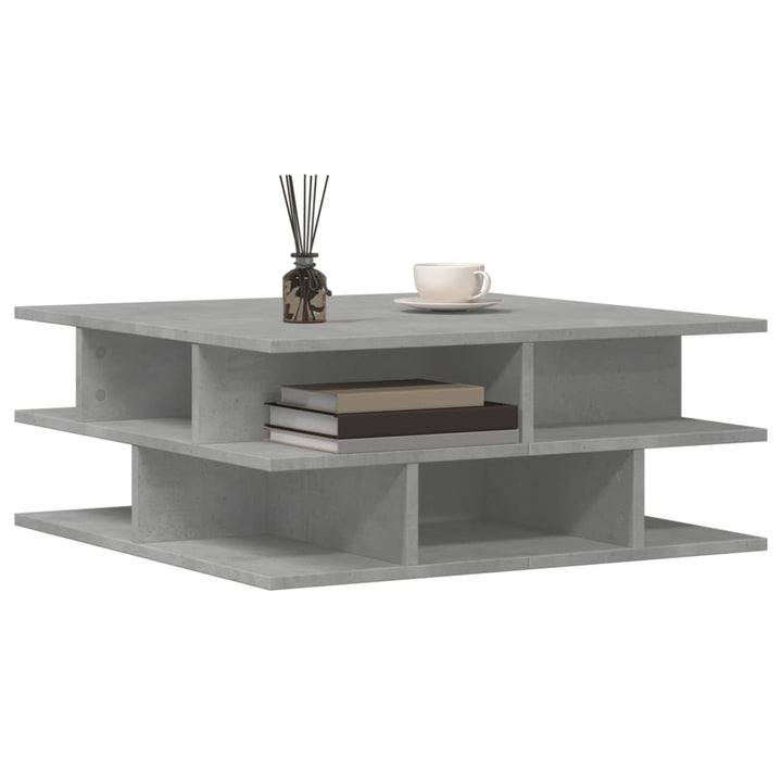 sofabord 70x70x29 cm konstrueret træ betongrå