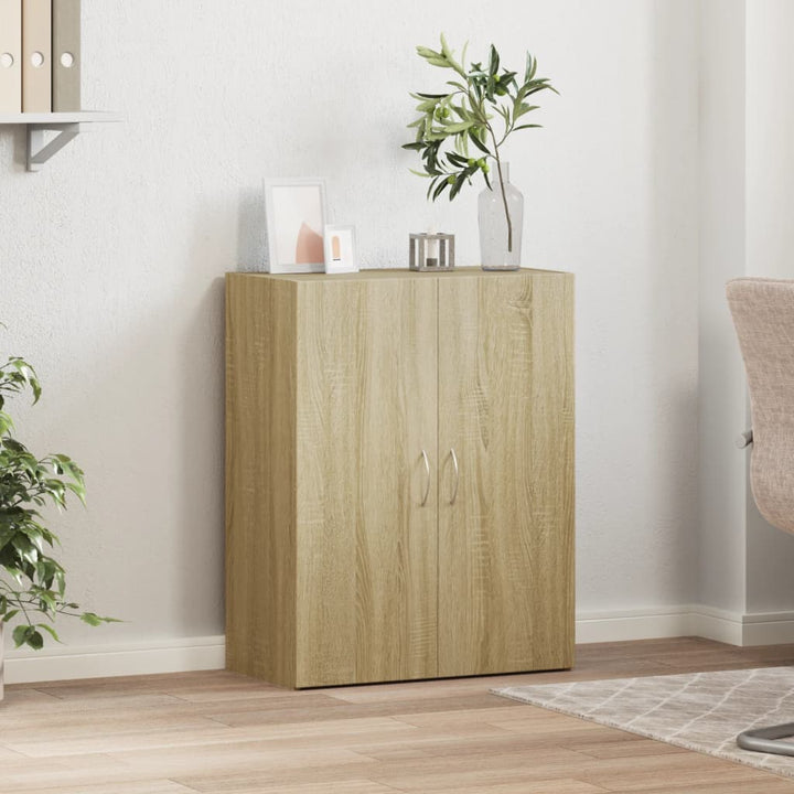 arkivskab 60x32x77,5 cm konstrueret træ sonoma-eg