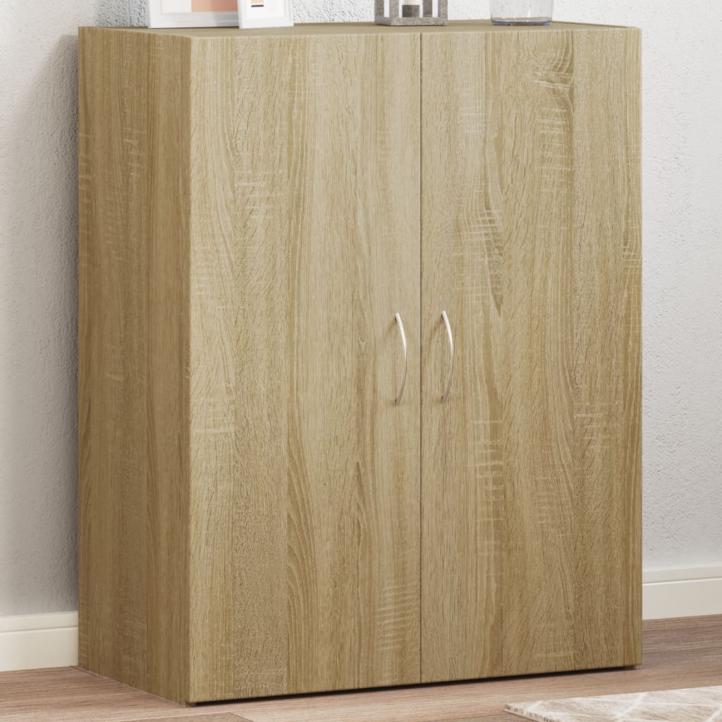 arkivskab 60x32x77,5 cm konstrueret træ sonoma-eg