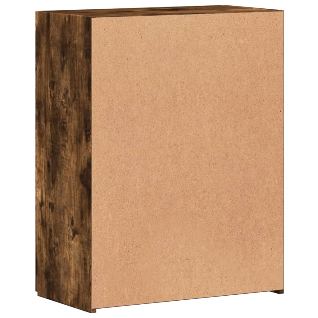 arkivskab 60x32x77,5 cm konstrueret træ røget egetræsfarve