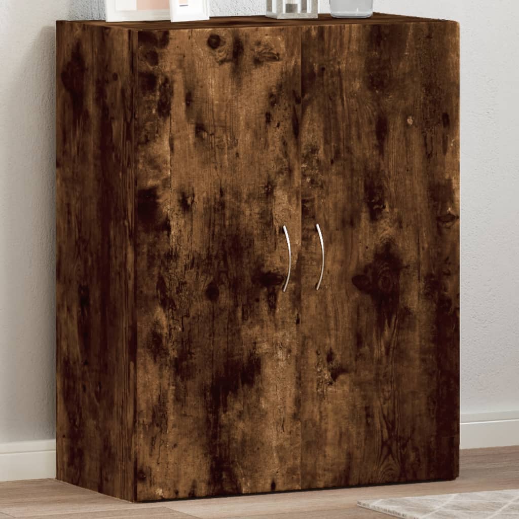 arkivskab 60x32x77,5 cm konstrueret træ røget egetræsfarve