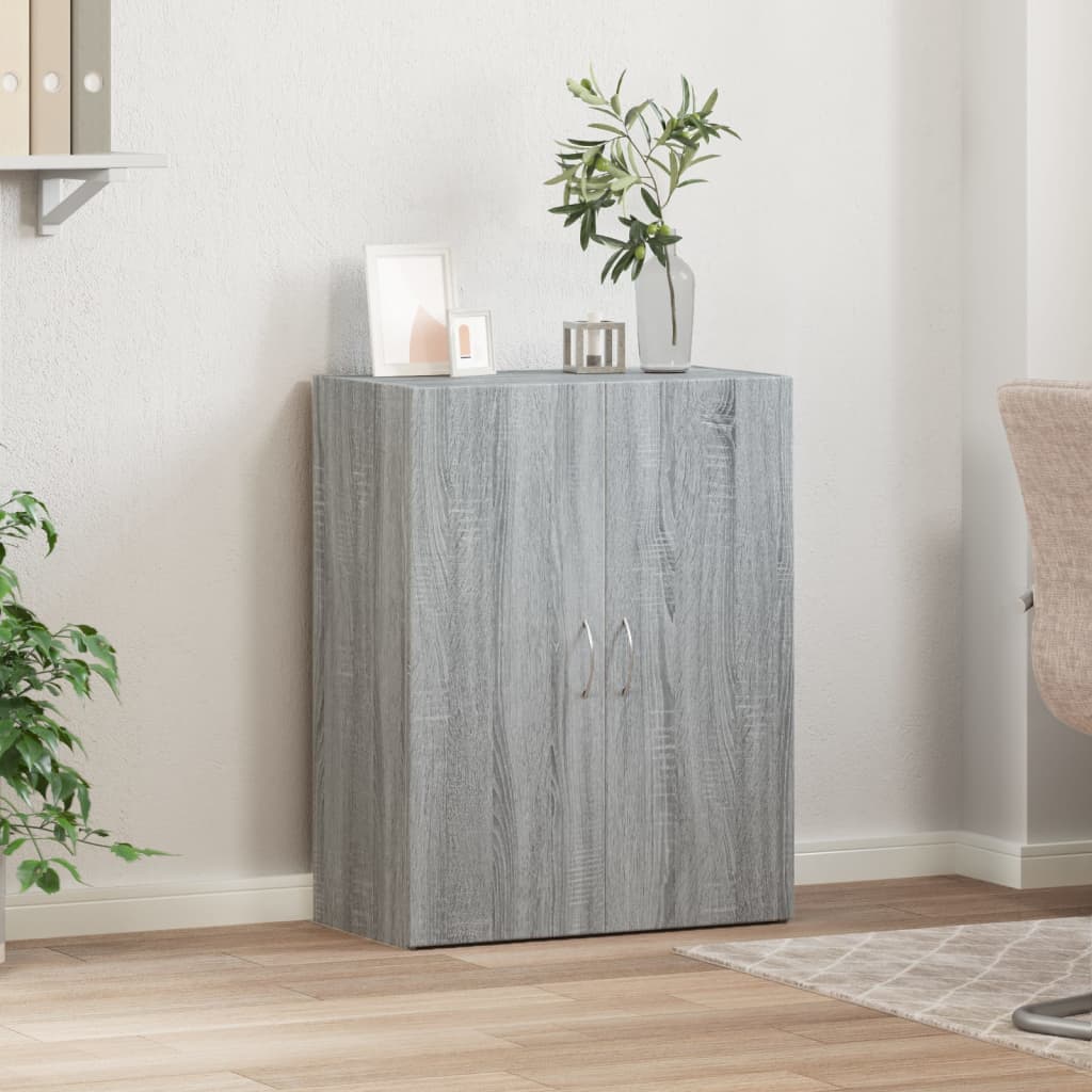 arkivskab 60x32x77,5 cm konstrueret træ grå sonoma-eg