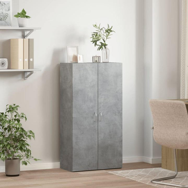 arkivskab 60x32x115 cm konstrueret træ betongrå