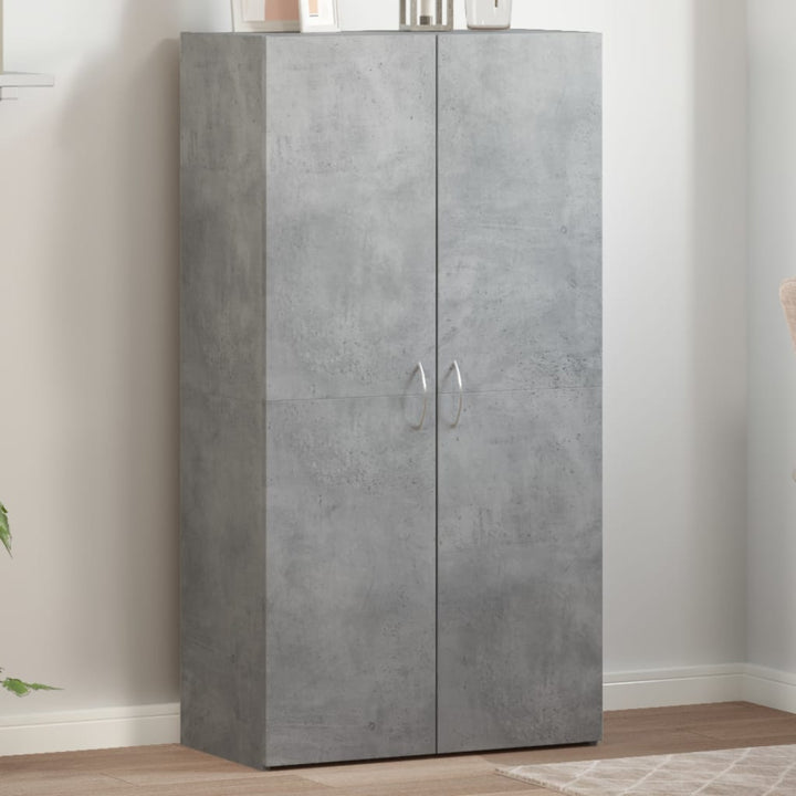 arkivskab 60x32x115 cm konstrueret træ betongrå