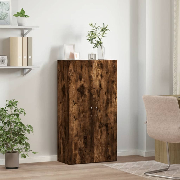 arkivskab 60x32x115 cm konstrueret træ røget egetræsfarve