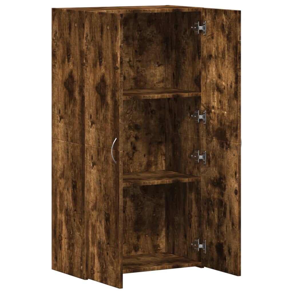 arkivskab 60x32x115 cm konstrueret træ røget egetræsfarve
