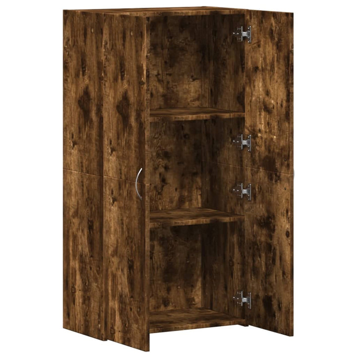arkivskab 60x32x115 cm konstrueret træ røget egetræsfarve