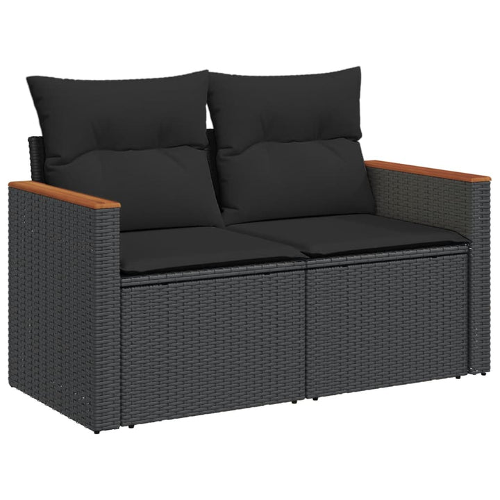 sofasæt til haven 11 dele med hynder polyrattan sort