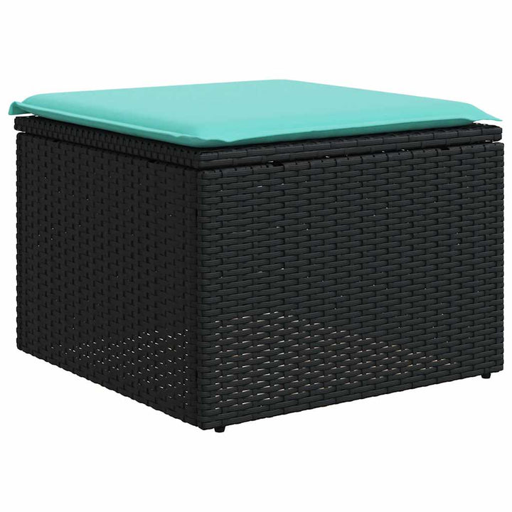 11-delt havesofasæt med hynder sort polyrattan