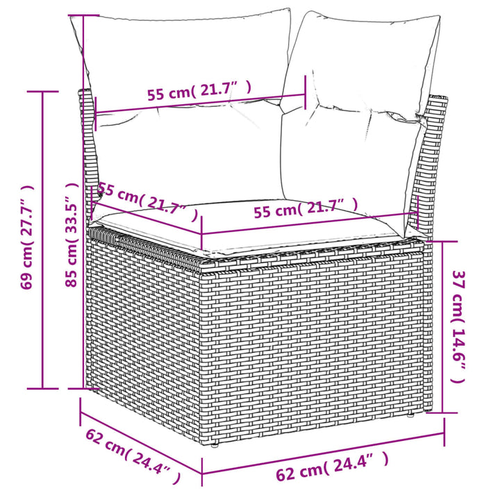 sofasæt til haven 12 dele med hynder polyrattan beige