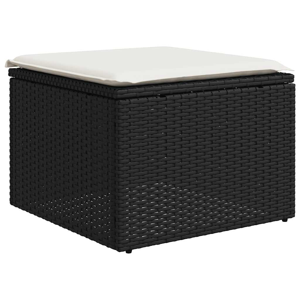 sofasæt til haven 11 dele med hynder polyrattan sort