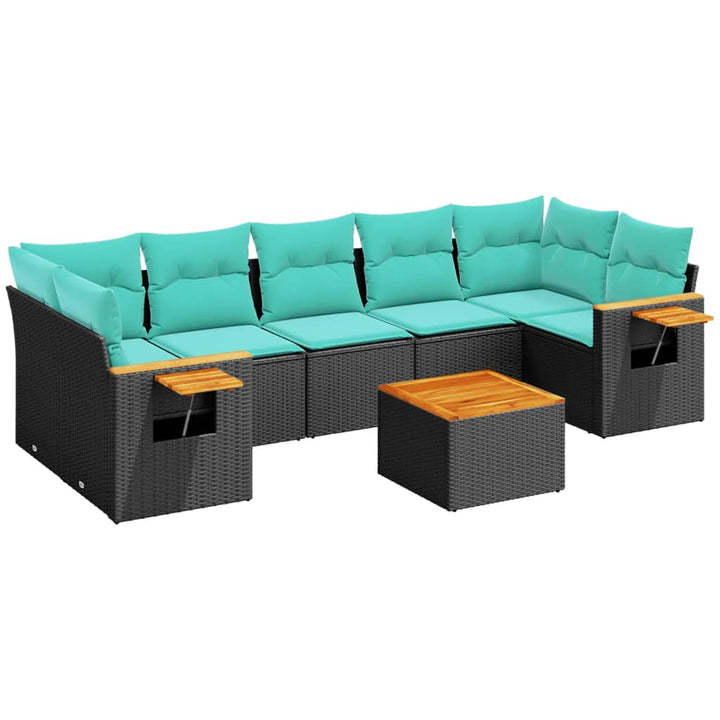 sofasæt til haven 8 dele med hynder polyrattan sort