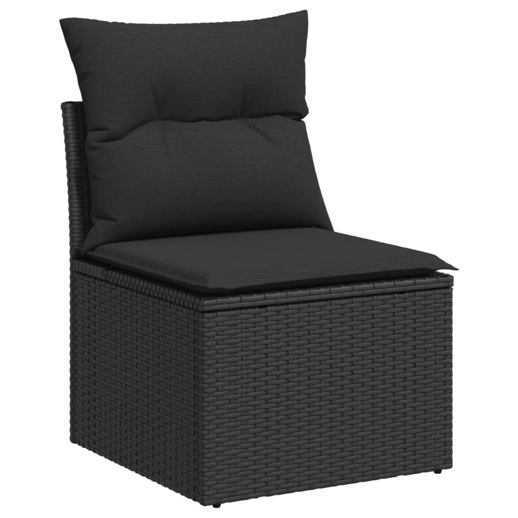 sofasæt til haven 4 dele med hynder polyrattan sort