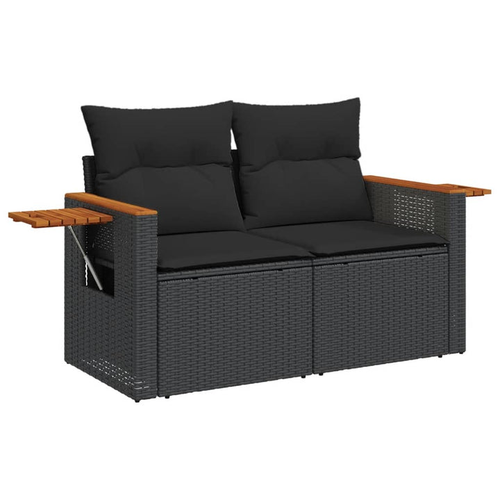 sofasæt til haven 4 dele med hynder polyrattan sort