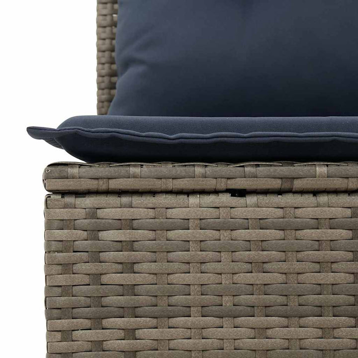 sofaesæt til haven 6 dele med hynder polyrattan grå