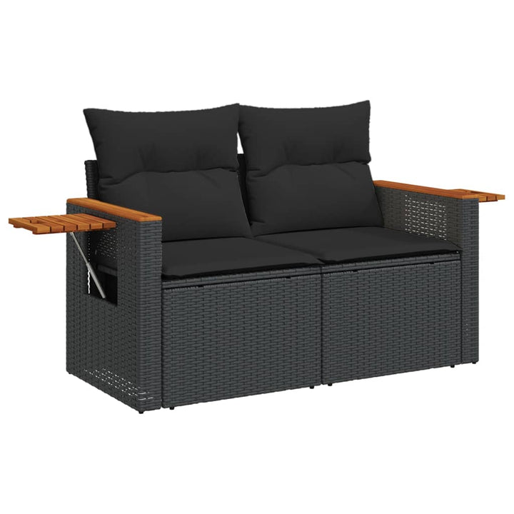 sofasæt til haven 9 dele med hynder polyrattan sort