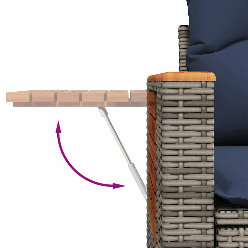 sofasæt til haven 10 dele med hynder polyrattan grå