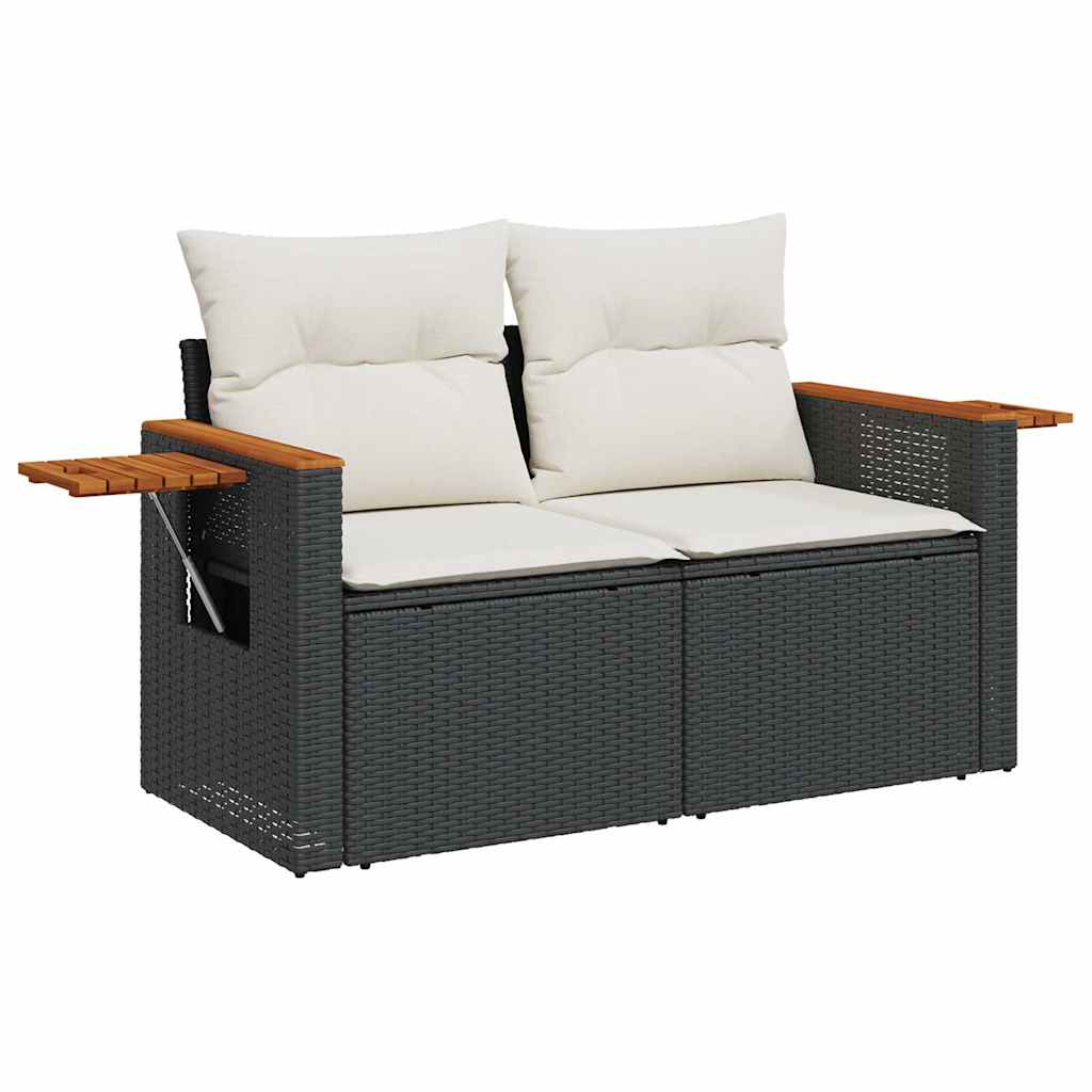 sofasæt til haven 10 dele med hynder polyrattan sort