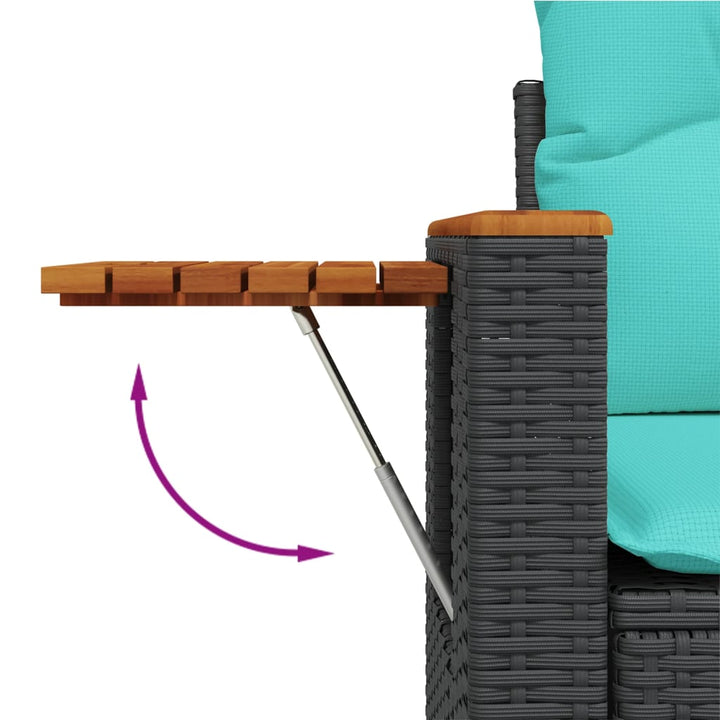 sofasæt til haven 11 dele med hynder polyrattan sort