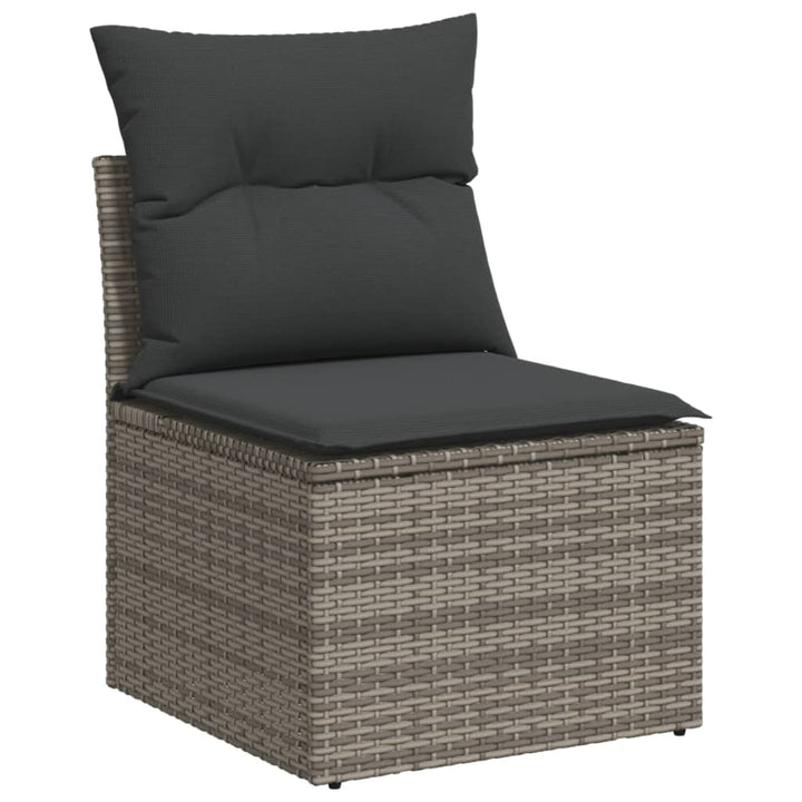 sofasæt til haven 4 dele med hynder polyrattan grå