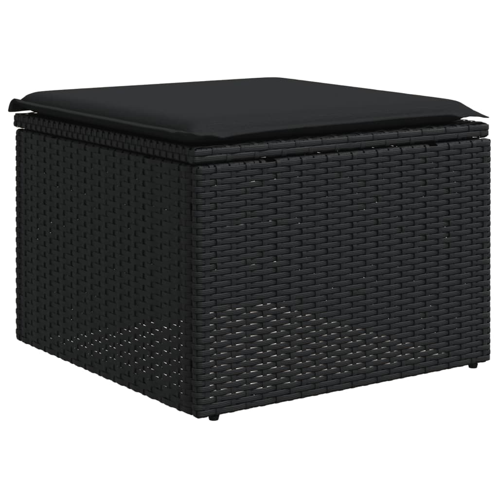sofasæt til haven 7 dele med hynder polyrattan sort