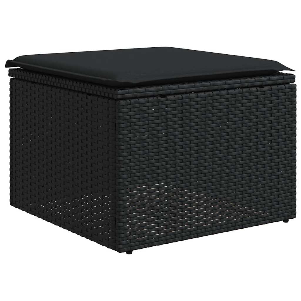 sofasæt til haven 10 dele med hynder polyrattan sort