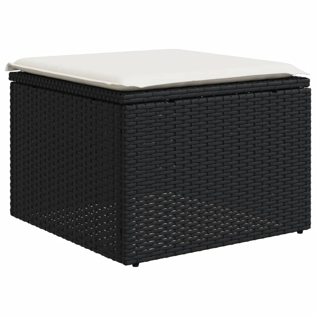 sofasæt til haven 11 dele med hynder polyrattan sort