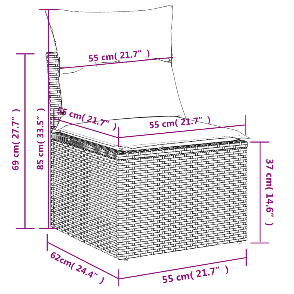 sofasæt til haven 15 dele med hynder polyrattan beige