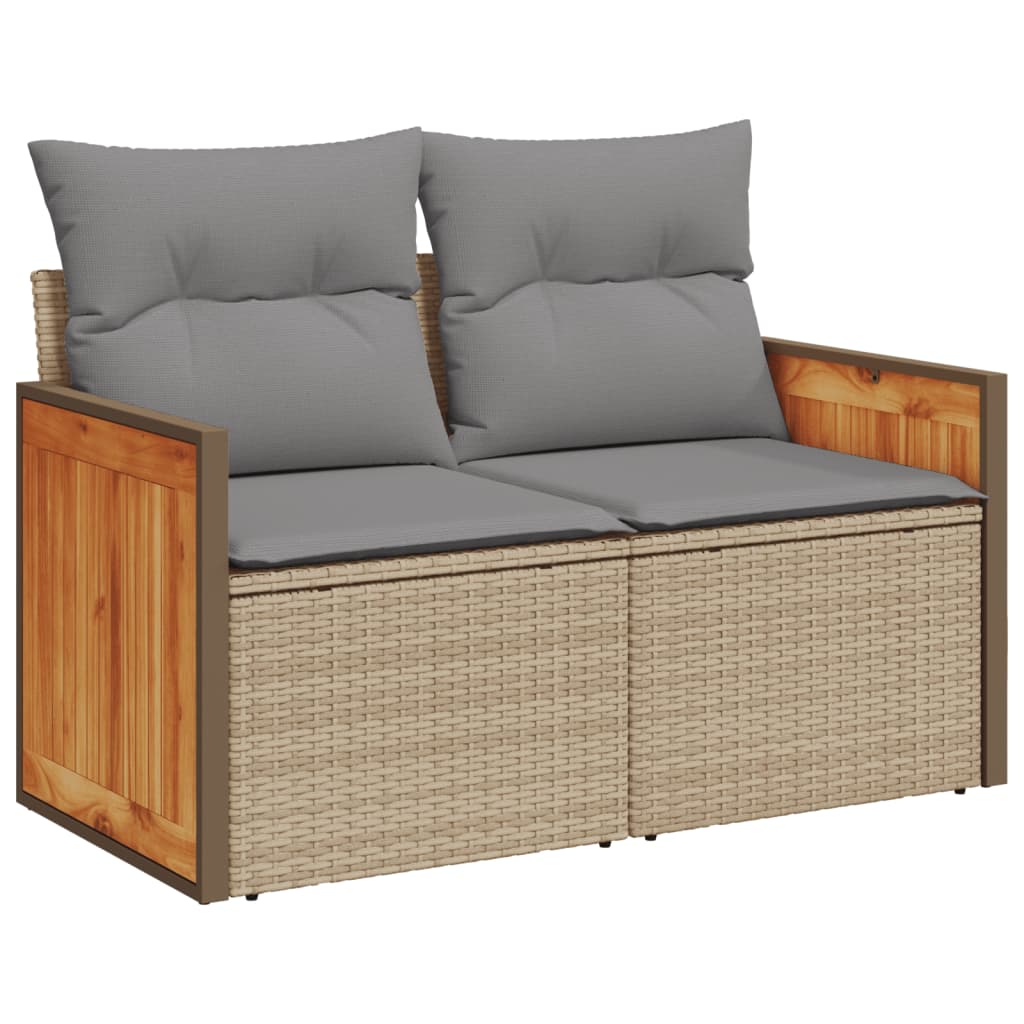 sofasæt til haven 11 dele med hynder polyrattan beige