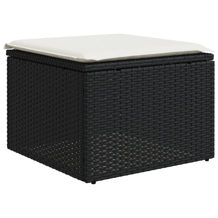 sofasæt til haven 10 dele med hynder polyrattan sort