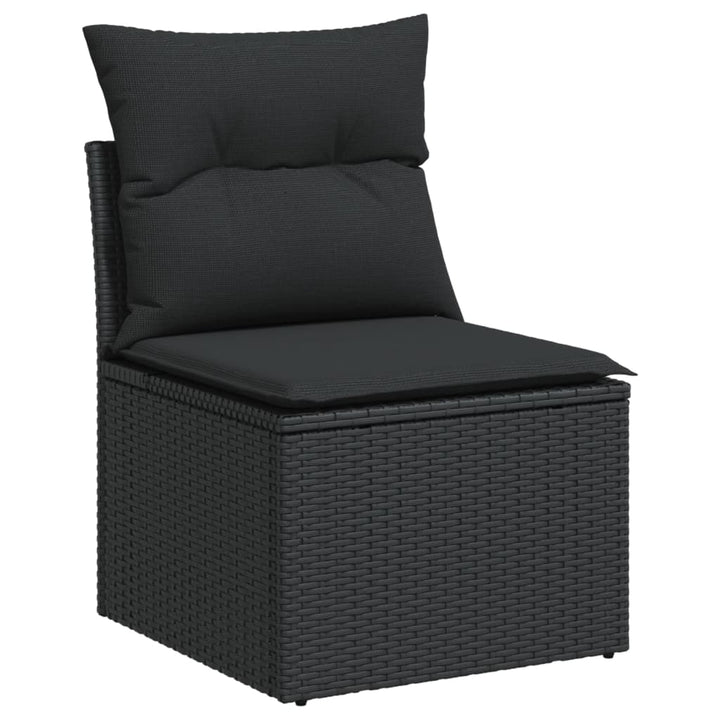 sofasæt til haven 7 dele med hynder polyrattan sort