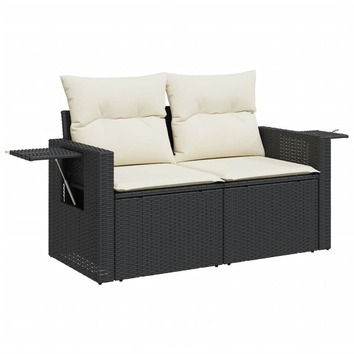 sofasæt til haven 8 dele med hynder polyrattan sort
