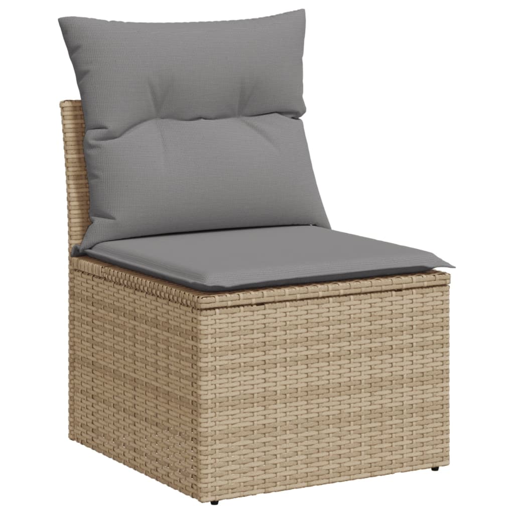 sofasæt til haven 5 dele med hynder polyrattan beige