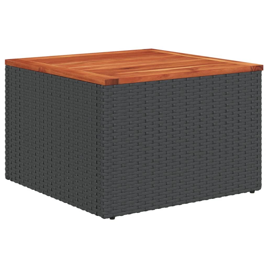 havesofasæt med 6 hynder sort polyrattan
