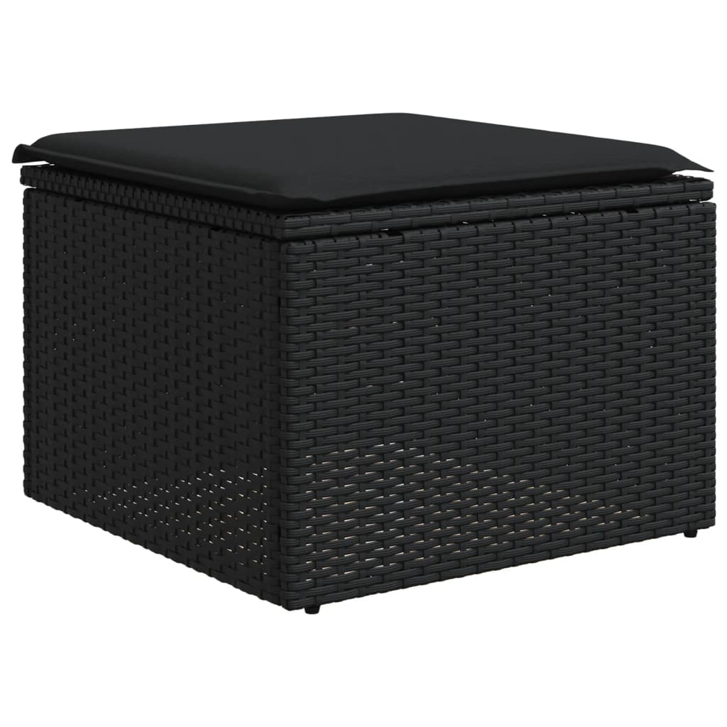 sofasæt til haven 9 dele med hynder polyrattan sort