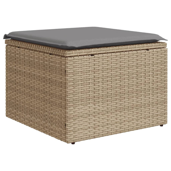 sofasæt til haven 10 dele med hynder polyrattan beige