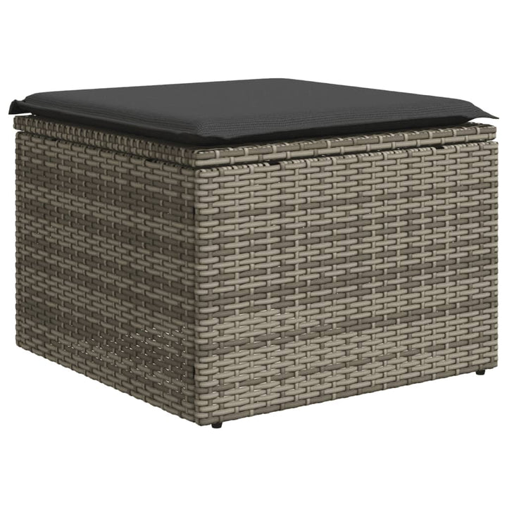 sofasæt til haven 10 dele med hynder polyrattan grå