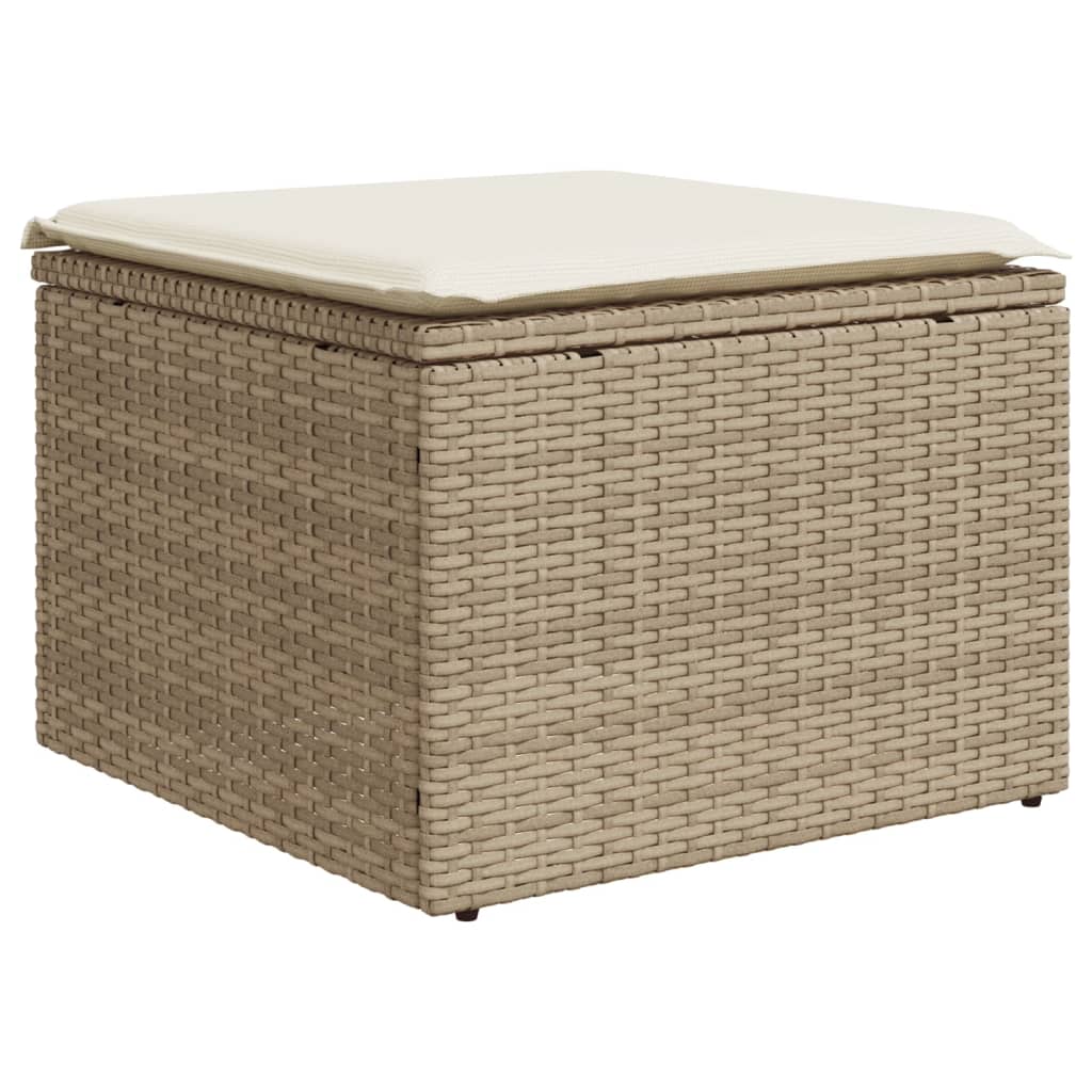 sofasæt til haven 10 dele med hynder polyrattan beige