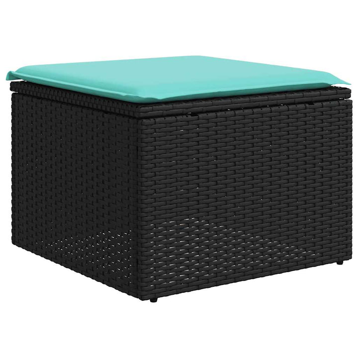 11-delt havesofasæt med hynder sort polyrattan