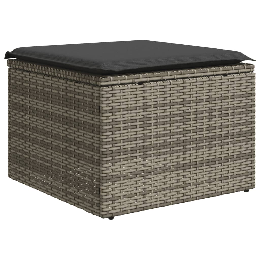 sofasæt til haven 10 dele med hynder polyrattan grå