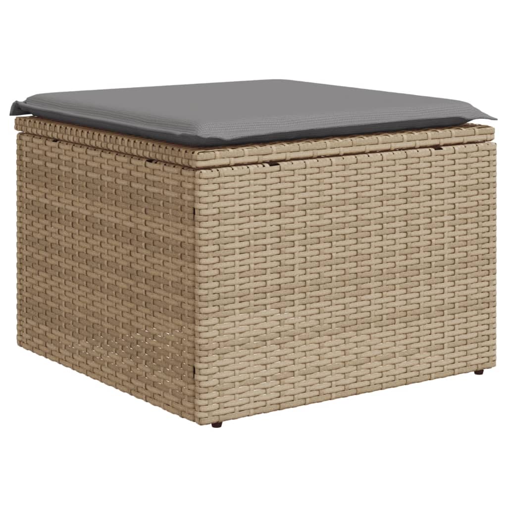 sofasæt til haven 11 dele med hynder polyrattan beige