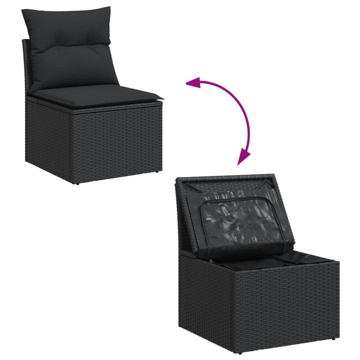 sofasæt til haven 12 dele med hynder polyrattan sort