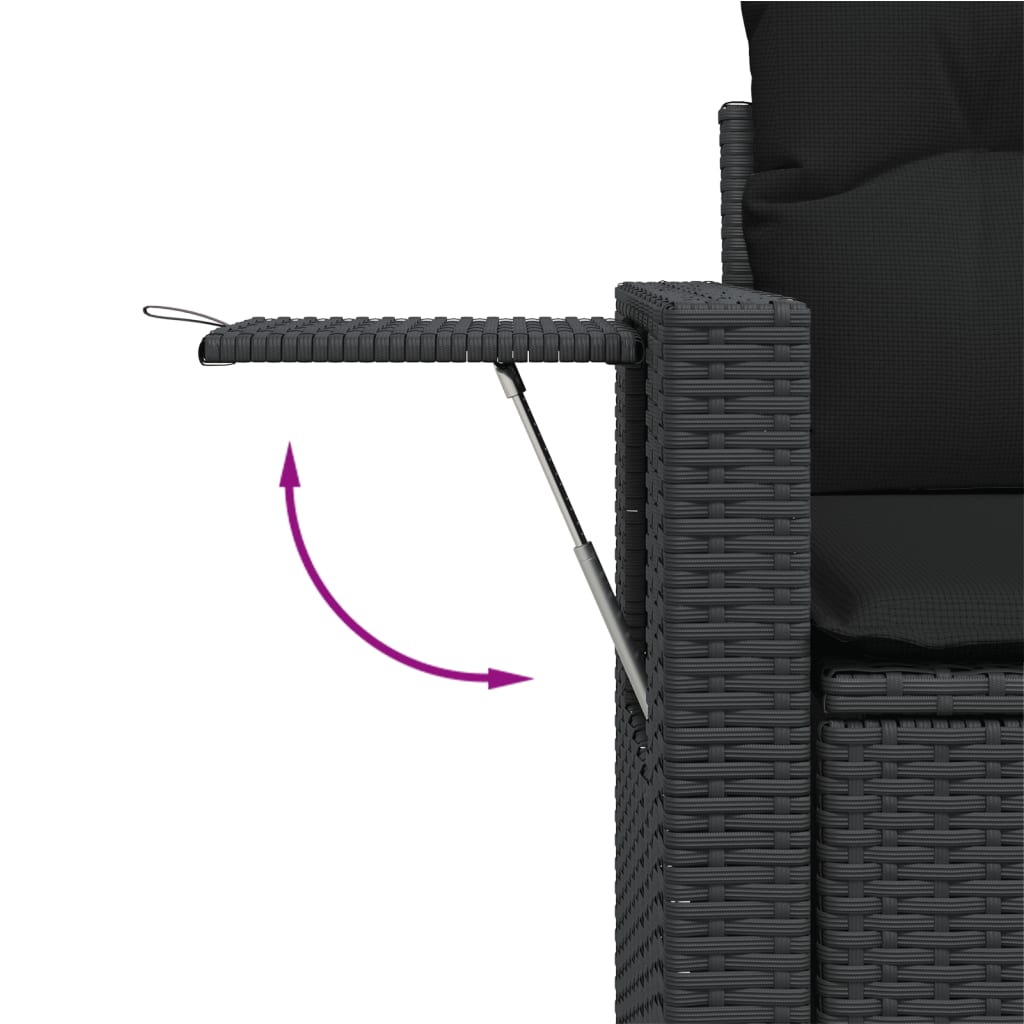 sofasæt til haven 12 dele med hynder polyrattan sort