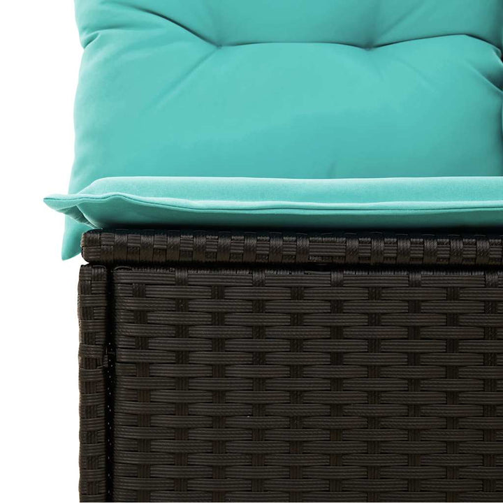 havesofasæt med 10 hynder sort polyrattan