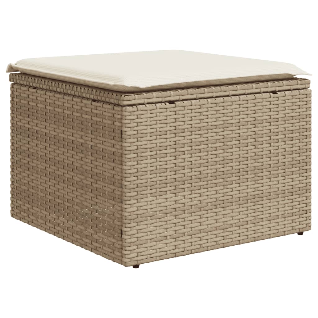 sofasæt til haven 10 dele med hynder polyrattan beige