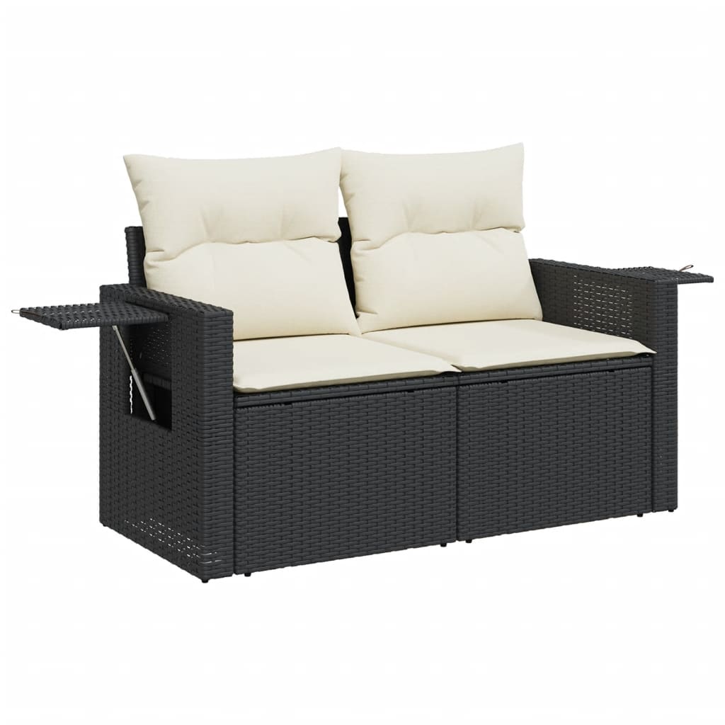 sofasæt til haven 11 dele med hynder polyrattan sort