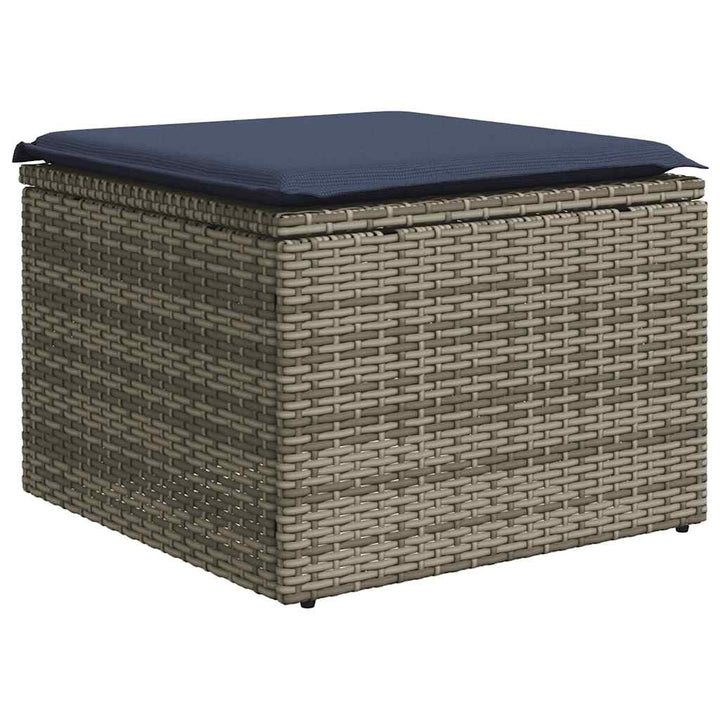 11-delt havesofasæt med hynder grå polyrattan