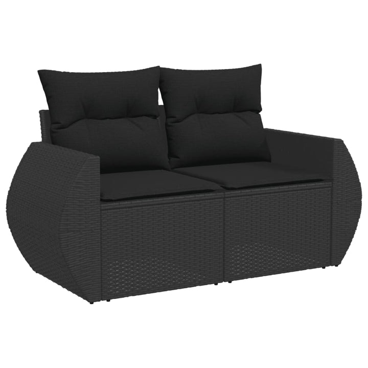 sofasæt til haven 6 dele med hynder polyrattan sort