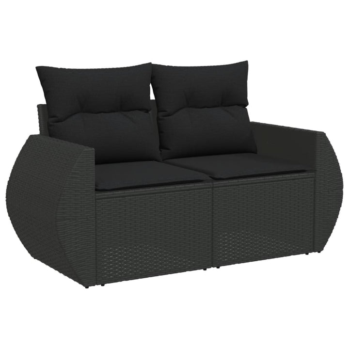 sofasæt til haven 7 dele med hynder polyrattan sort